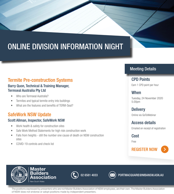 Port Mac Online Division Information Night Nov 20